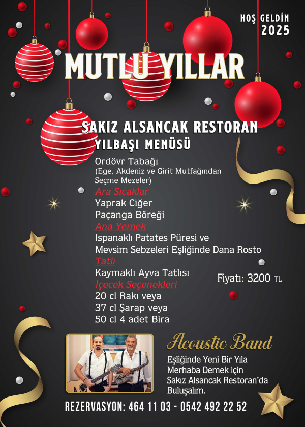 2025 Yılbaşı Men&uuml;s&uuml;